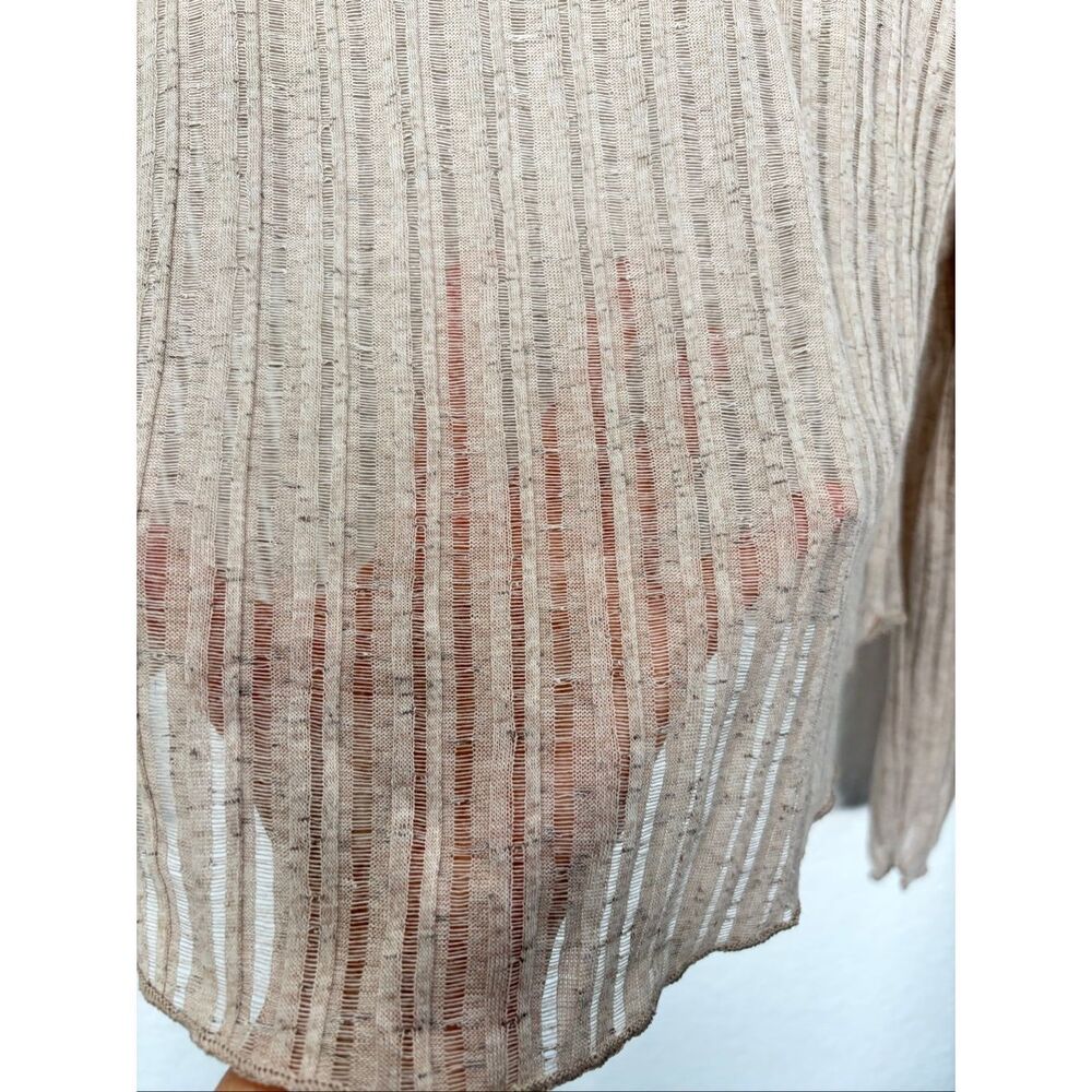 Natural Life Semi Sheer Ribbed Long Sleeve Layering Top Beige Large NWT - Picture 6 of 12